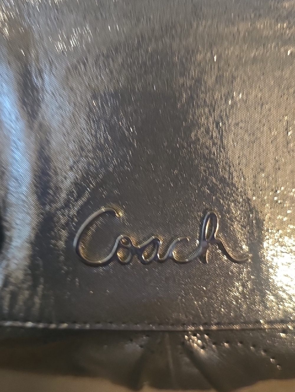 Coach Metallic Black Leather Satchel - Picture 2 of 9